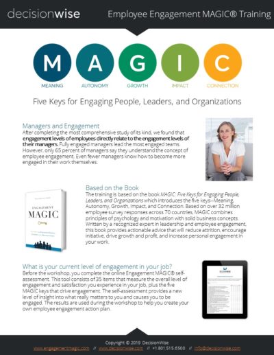 DecisionWise-Employee-Engagement-MAGIC-Training-Brochure-2019 DecisionWise-Employee-Engagement-MAGIC-Training-Brochure-2019